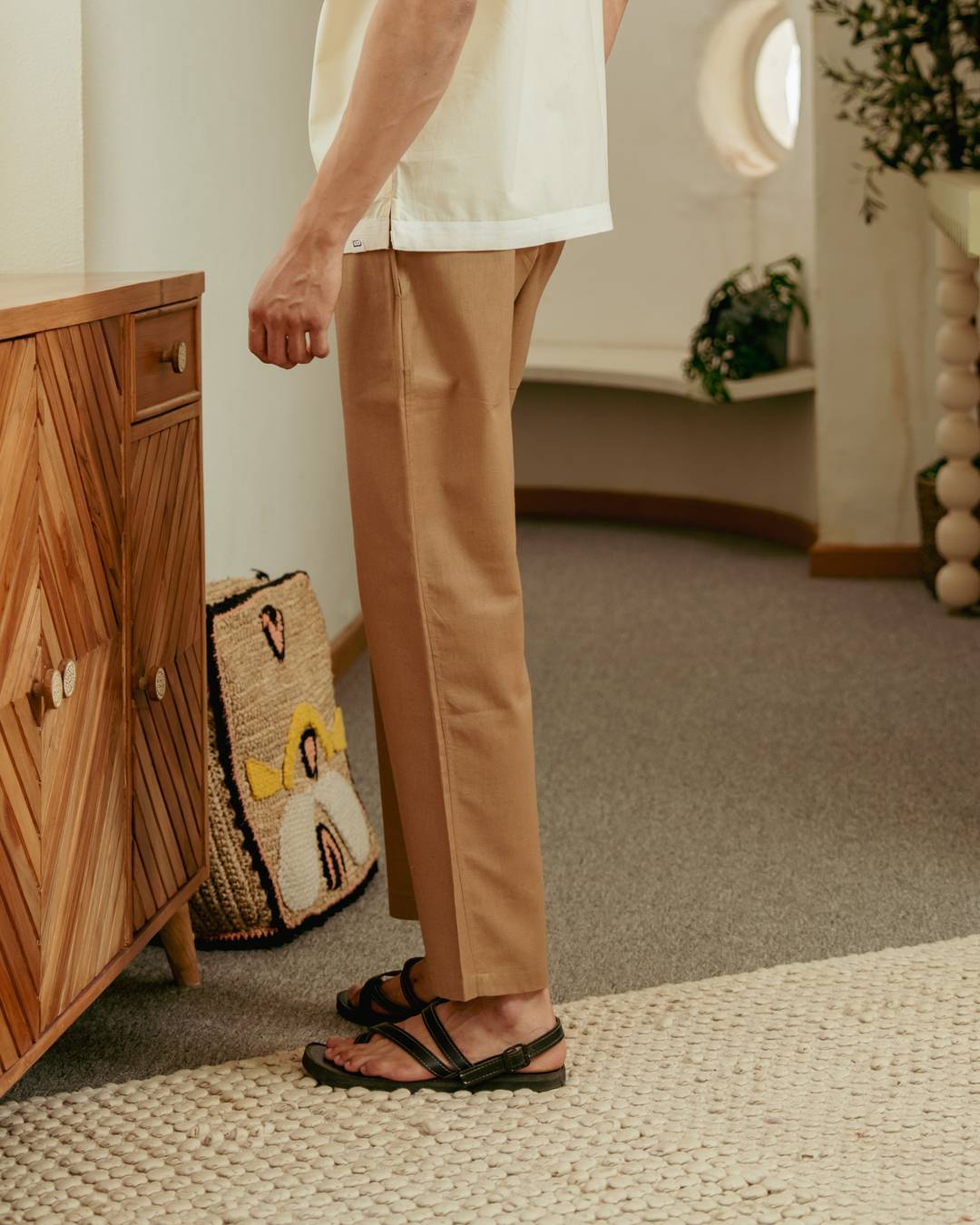 Walnut Brown Linen Pant