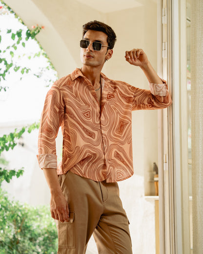 Wood Grain Full Sleeve Shirt