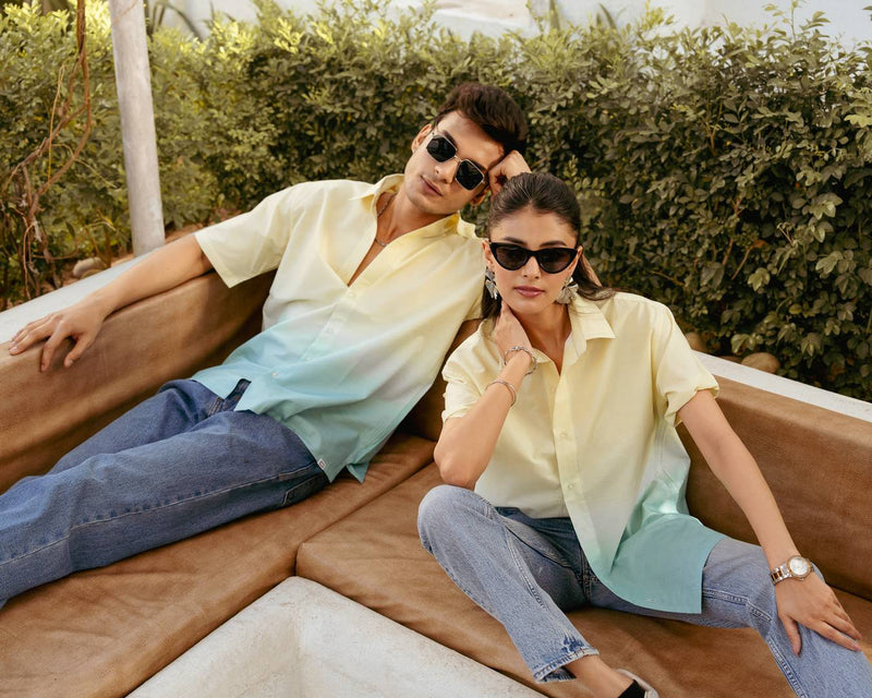 Sky Line Ombre Half Sleeve Shirt