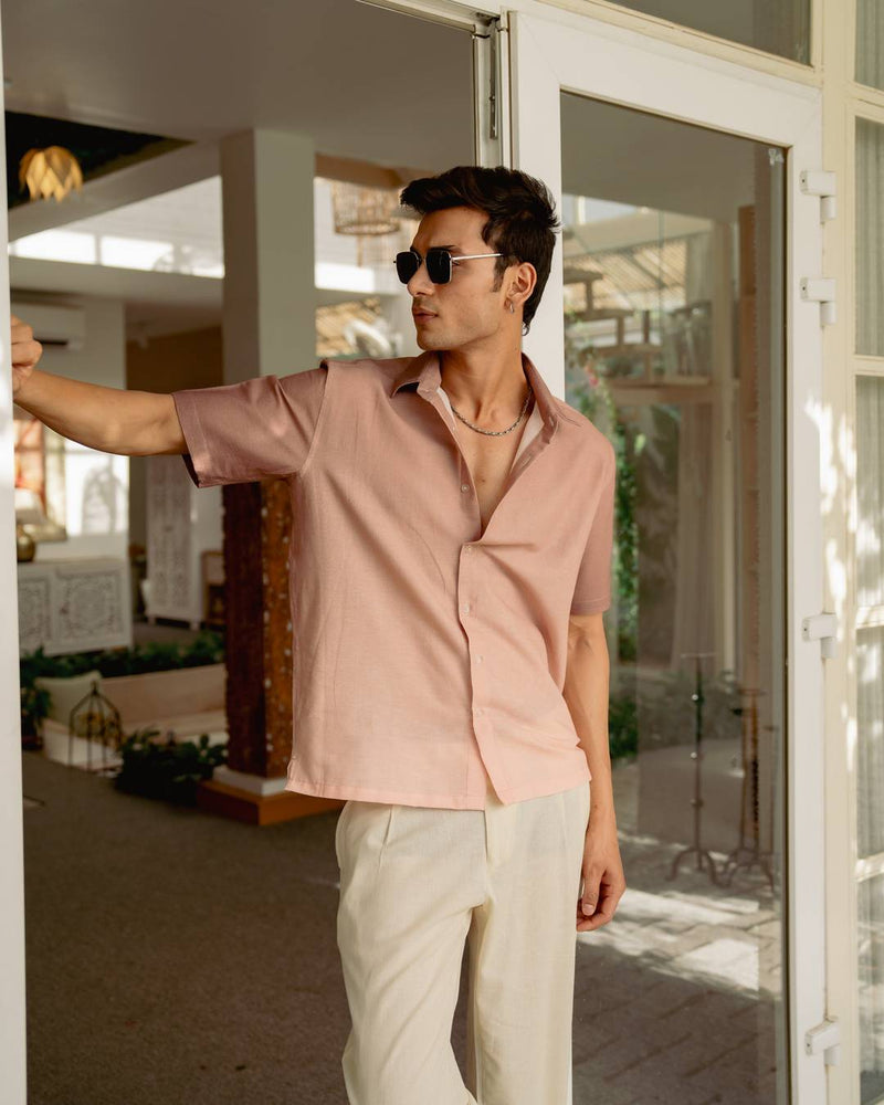 Mocha Ombre Half Sleeve Shirt