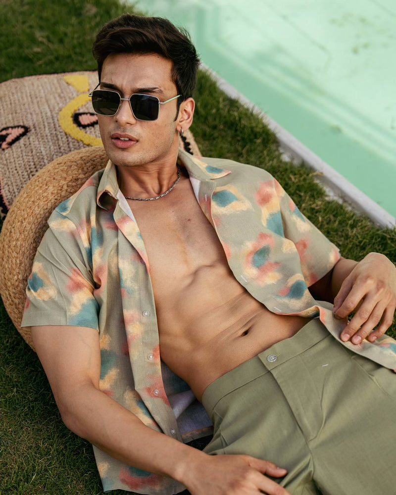 Pastel Smudge Half Sleeve Shirt