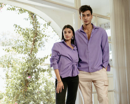 Orchid Solid Oversize Full Sleeve Shirt