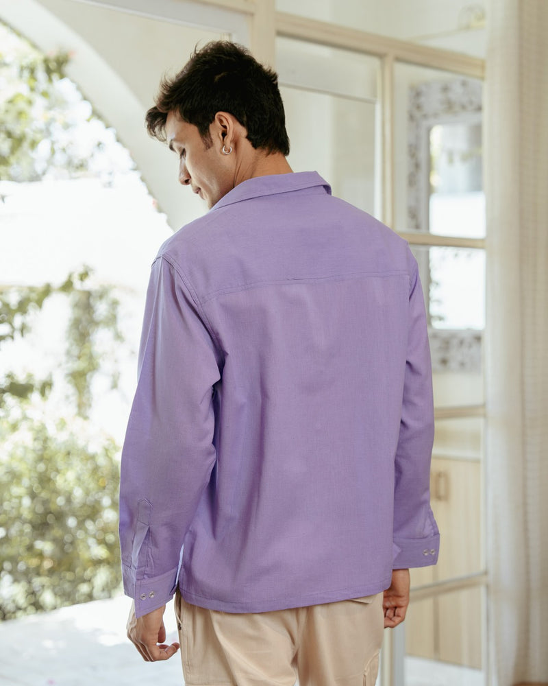 Orchid Solid Oversize Full Sleeve Shirt