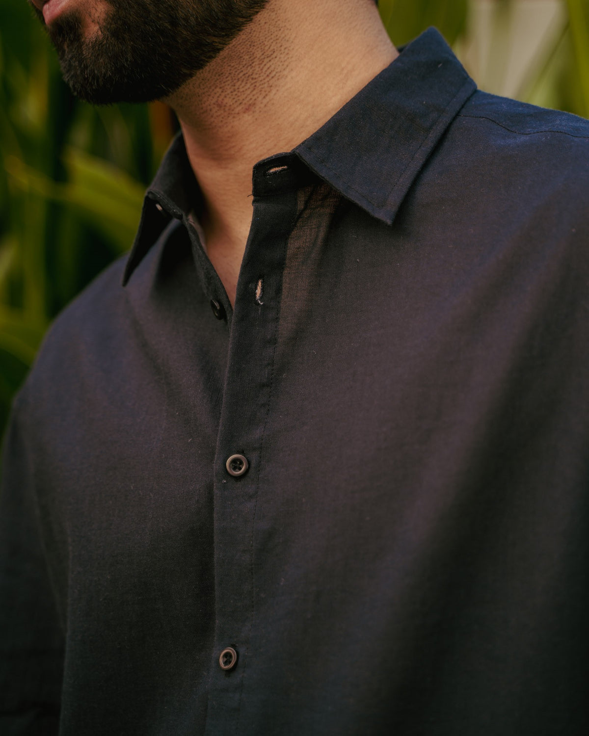 Block Turtle Ebony Oversize Linen Shirt