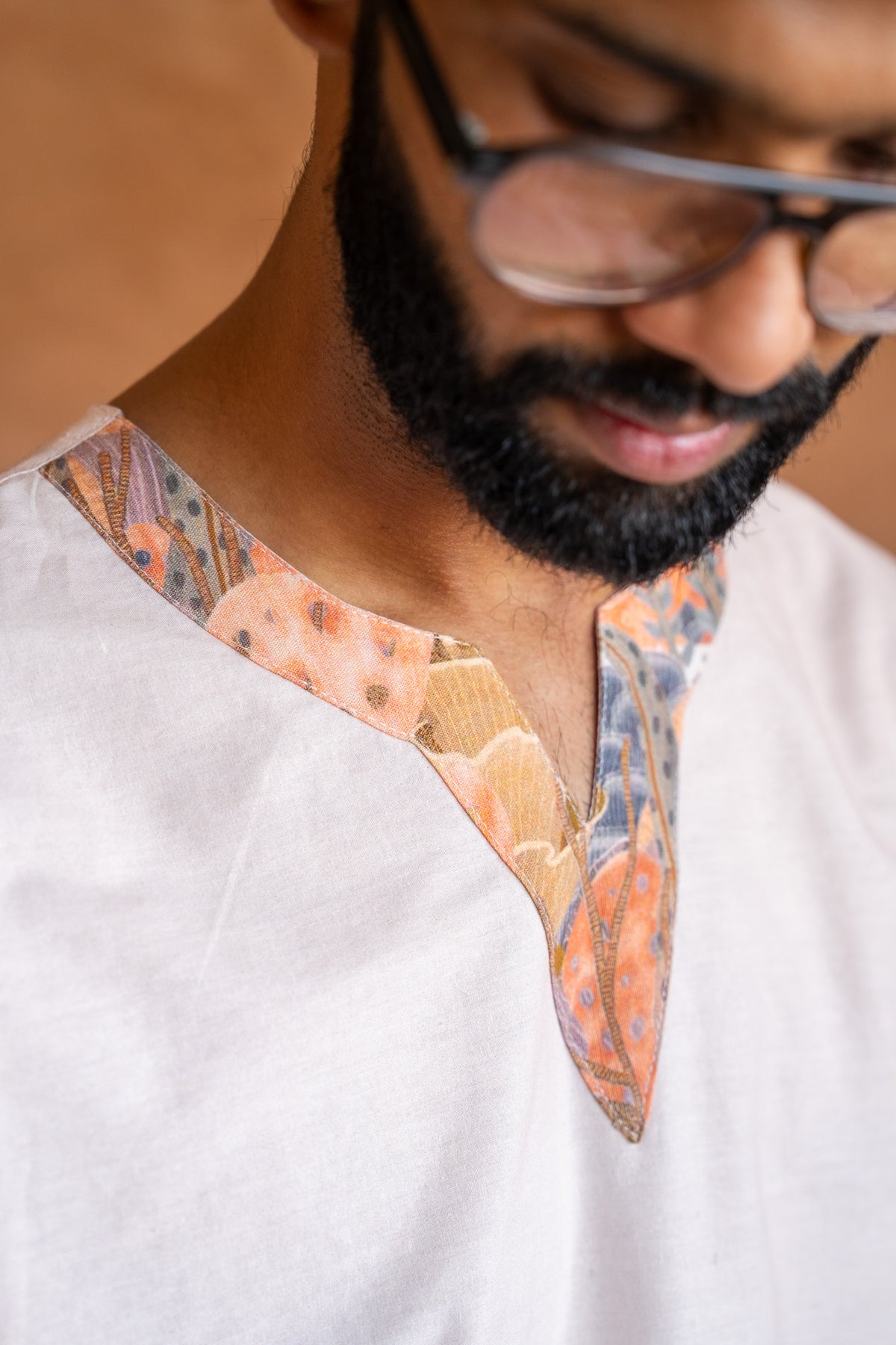 Aquatic Plant Ivory Kurta