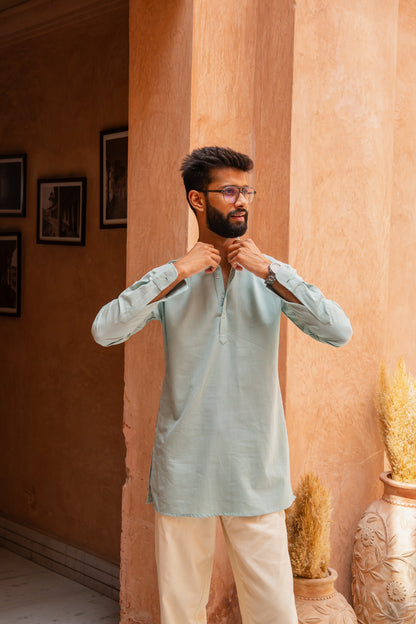 Sage Green Raglan Sleeve Kurta