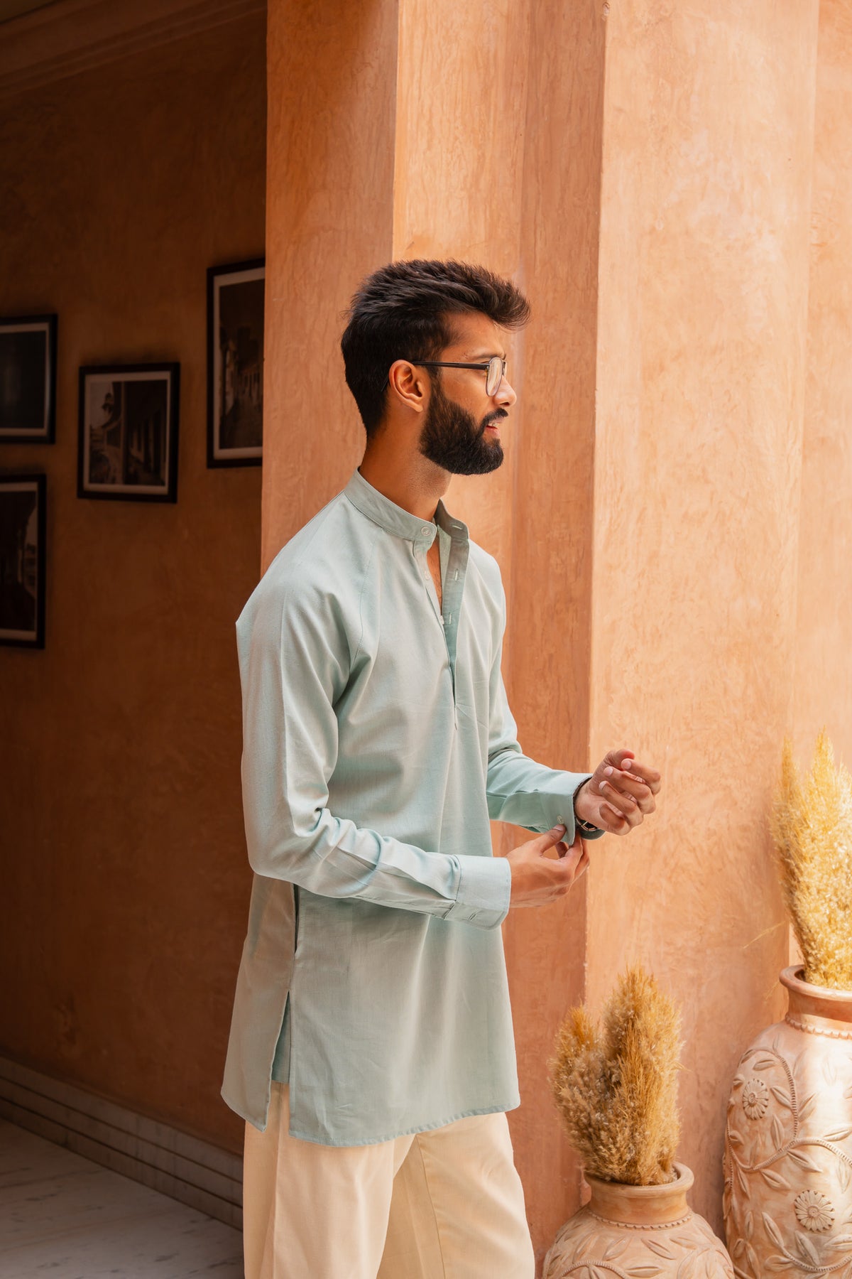 Sage Green Raglan Sleeve Kurta