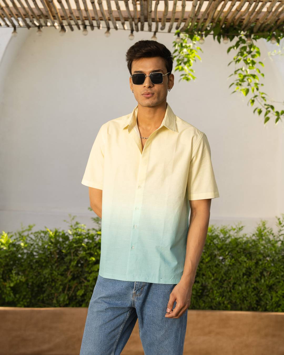 Sky Line Ombre Half Sleeve Shirt