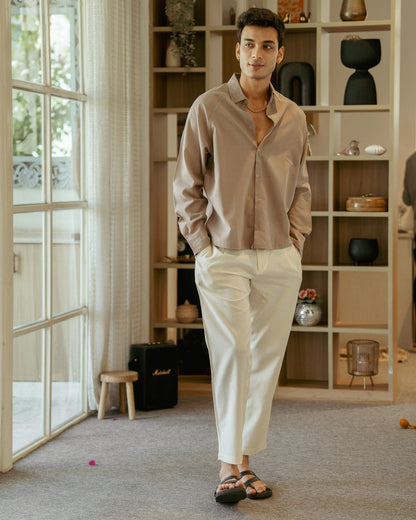 Mocha Raglan Oversize Full Sleeve Shirt
