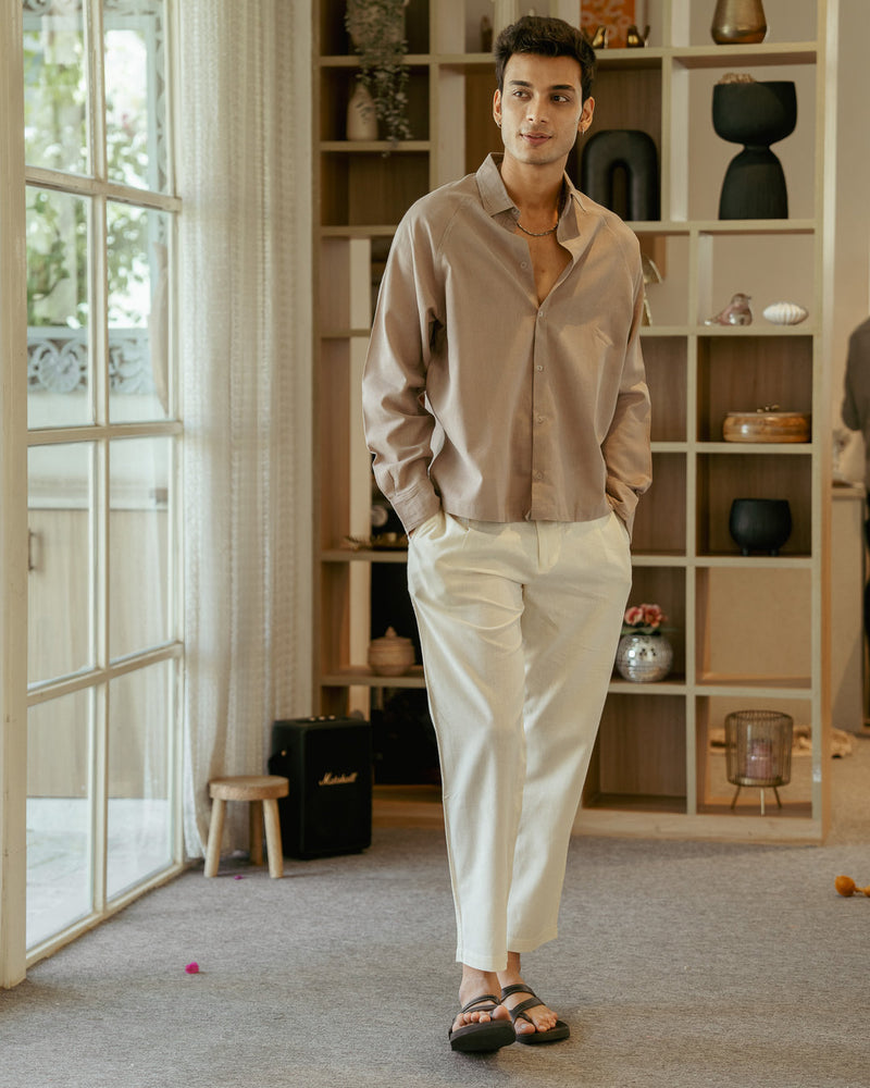 Mocha Raglan Oversize Full Sleeve Shirt