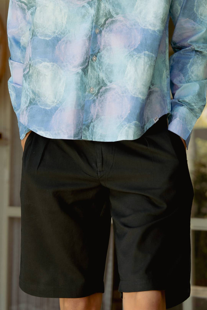 Midnight Black Linen Shorts