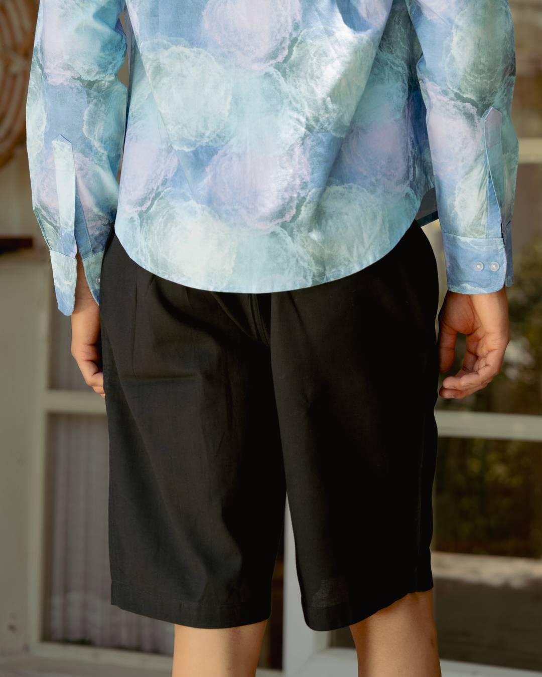 Midnight Black Linen Shorts