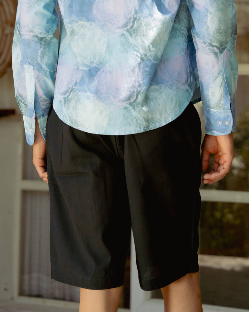 Midnight Black Linen Shorts