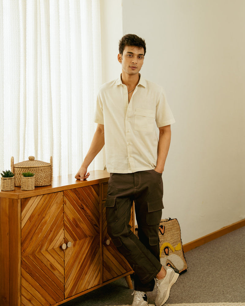 ⁠Limestone Pocket Tab Half Sleeve Shirt