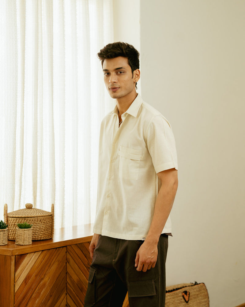 ⁠Limestone Pocket Tab Half Sleeve Shirt