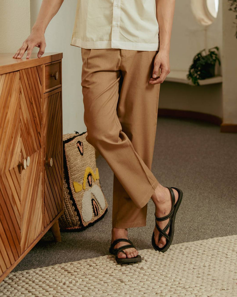 Walnut Brown Linen Pant