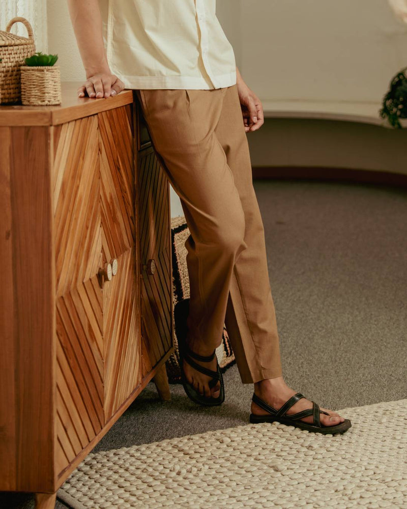 Walnut Brown Linen Pant