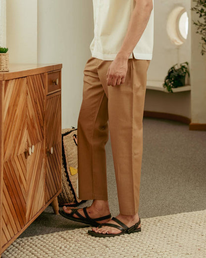 Walnut Brown Linen Pant