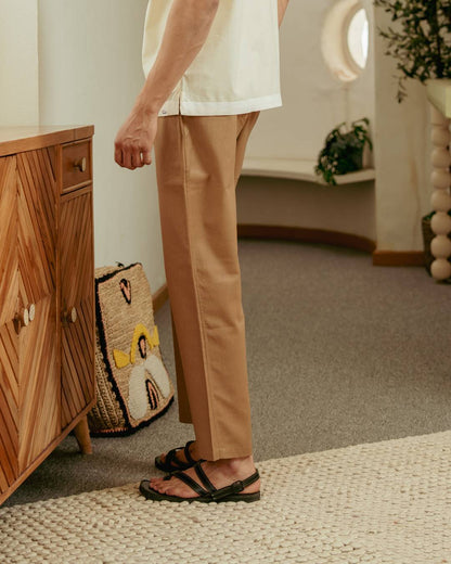 Walnut Brown Linen Pant