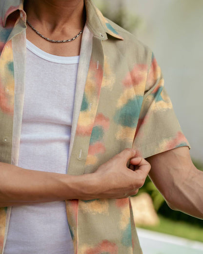 Pastel Smudge Half Sleeve Shirt