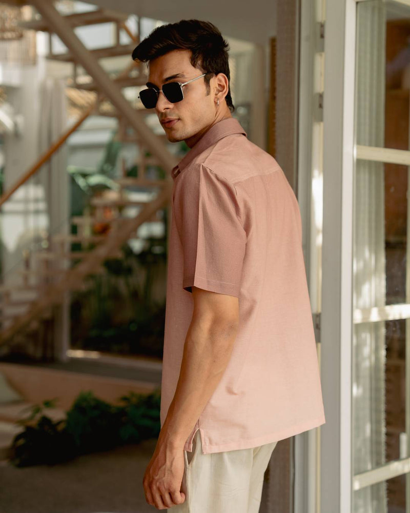 Mocha Ombre Half Sleeve Shirt