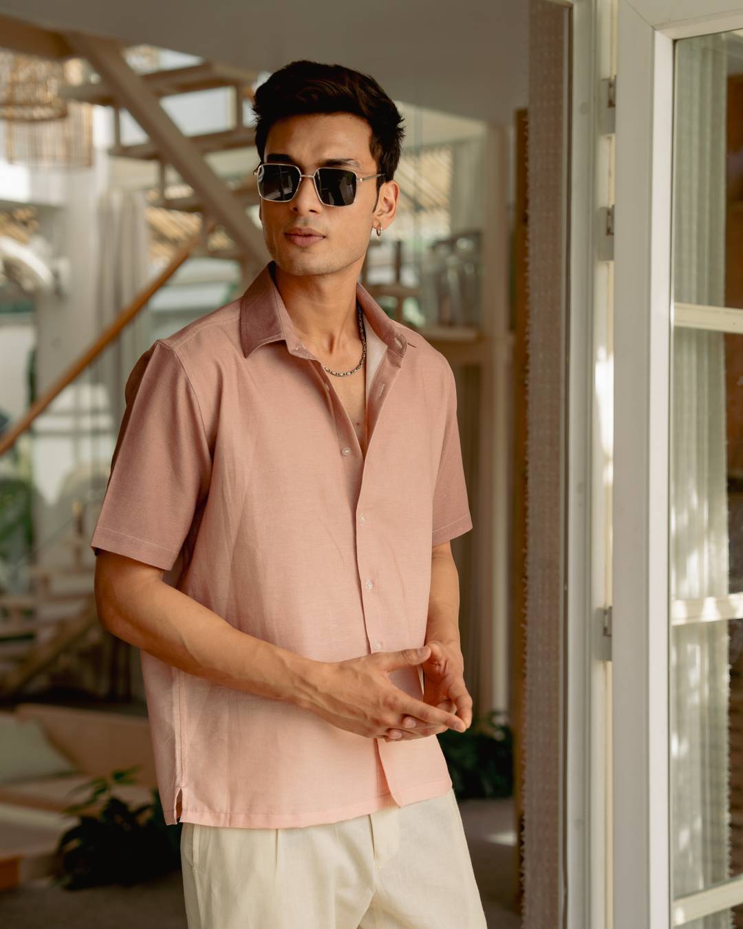 Mocha Ombre Half Sleeve Shirt