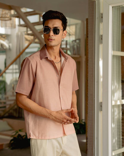 Mocha Ombre Half Sleeve Shirt