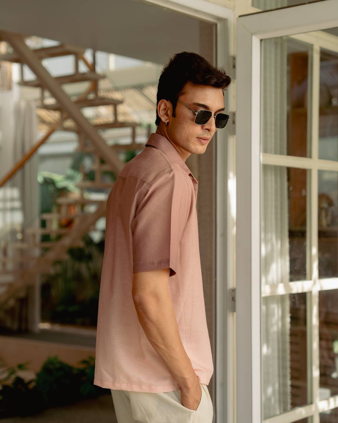Mocha Ombre Half Sleeve Shirt