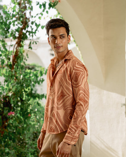 Wood Grain Full Sleeve Shirt