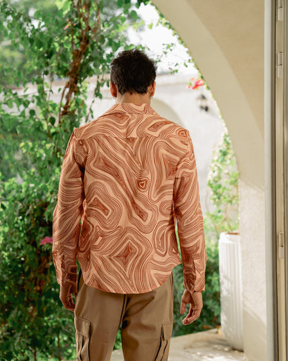 Wood Grain Full Sleeve Shirt