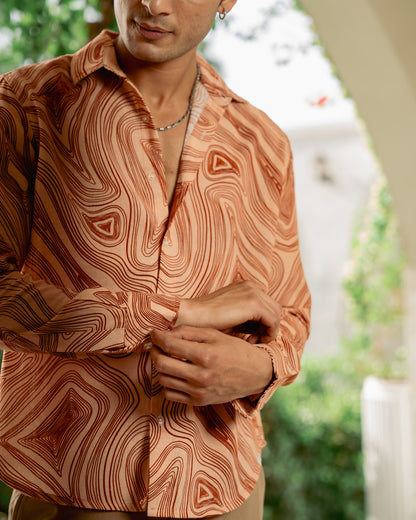 Wood Grain Full Sleeve Shirt