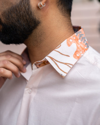Aquatic Plant Ivory Side Patch Shirt