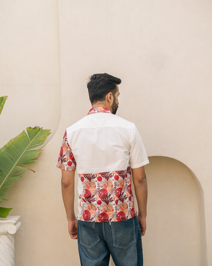 Ocean Life Merlot Side Patch Cotton Shirt