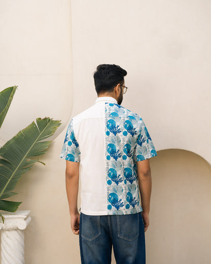 Ocean Life Turkish Half and Half Linen shirt