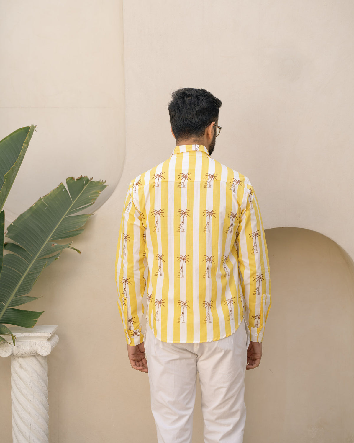 Palm Tree Lemon  Full Sleeves Cotton Shirt