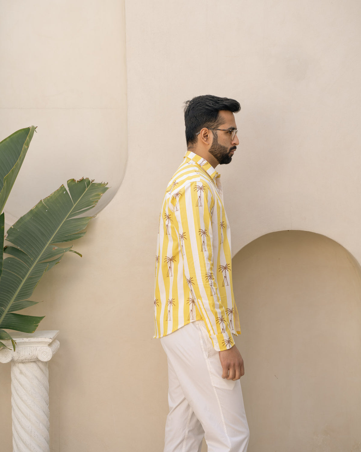 Palm Tree Lemon  Full Sleeves Cotton Shirt