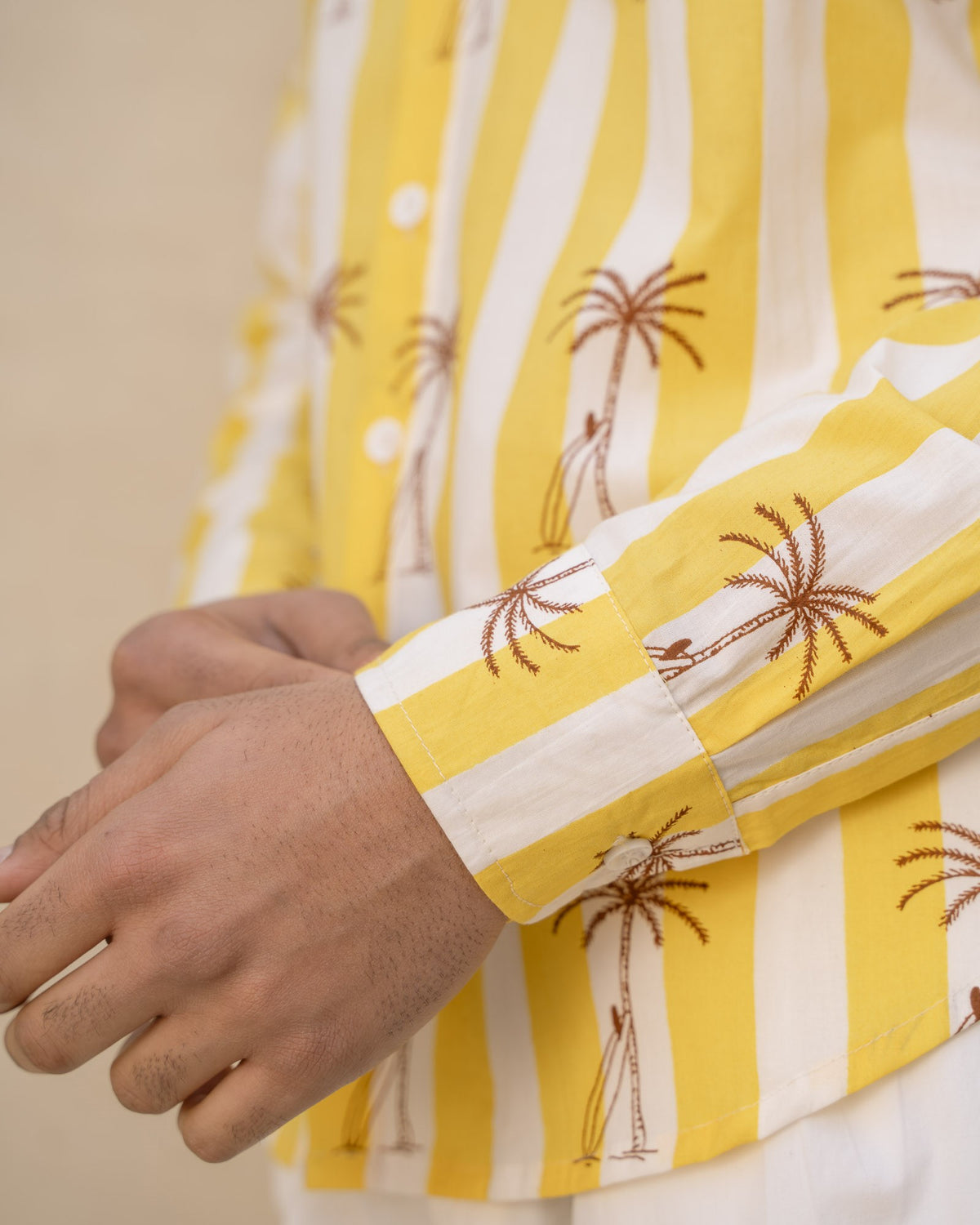 Palm Tree Lemon  Full Sleeves Cotton Shirt