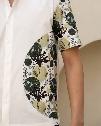 Ocean Life Olive Wheel Cotton Shirt