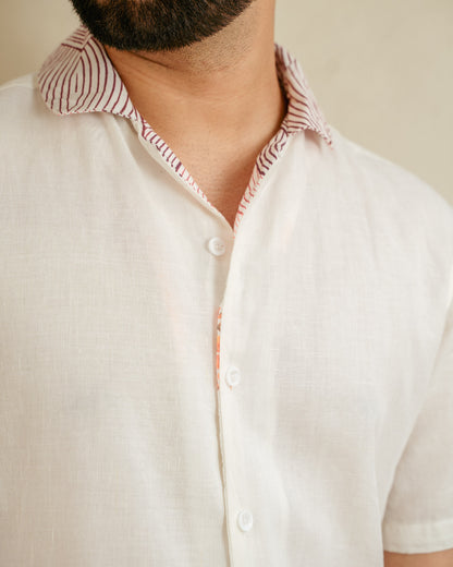 Block Turtle Flirt Side Patch Linen Shirt